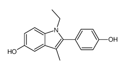 1-ethyl-5-hydroxy-2-(4-hydroxyphenyl)-3-methyl-1H-indol结构式