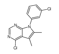 5,6-dimethyl-4-chloro-7-(3-chlorophenyl)-7H-pyrrolo[2,3-d]pyrimidine结构式