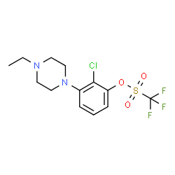 Methanesulfonic acid, 1,1,1-trifluoro-, 2-chloro-3-(4-ethyl-1-piperazinyl)phenyl ester structure