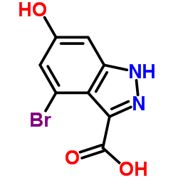 4-Bromo-6-hydroxy-1H-indazole-3-carboxylic acid结构式