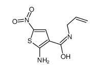 2-amino-5-nitro-N-prop-2-enylthiophene-3-carboxamide Structure