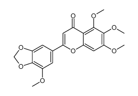 5,6,7-trimethoxy-2-(7-methoxy-1,3-benzodioxol-5-yl)chromen-4-one结构式