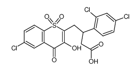 6-chloro-β-(2,4-dichlorphenyl)-3-hydroxy-4-oxo-4H-1-benzothiopyran-2-butanoic acid 1,1-dioxide结构式