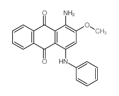1-amino-4-anilino-2-methoxy-anthracene-9,10-dione structure