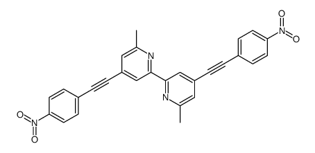 2-methyl-6-[6-methyl-4-[2-(4-nitrophenyl)ethynyl]pyridin-2-yl]-4-[2-(4-nitrophenyl)ethynyl]pyridine Structure