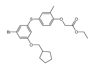 [4-(3-bromo-5-cyclopentylmethoxy-phenylsulfanyl)-2-methyl-phenoxy]-acetic acid ethyl ester Structure