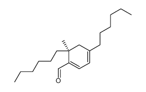 (6S)-4,6-dihexyl-6-methylcyclohexa-1,3-diene-1-carbaldehyde结构式