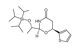 (2S,6S)-2-[(S)-1-triisopropylsilyloxyethyl]-6-(thiophen-2-yl)-[1,3]oxazinan-4-one结构式