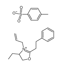 4,5-dihydro-4-ethyl-2-(2-phenylethyl)-3-(2-propenyl)oxazolinium 4-methylbenzenesulfonate结构式