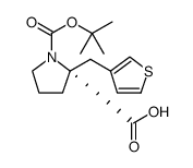 Boc-(R)-alpha-(3-thiophenylmethyl)-proline Structure