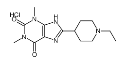 8-(1-ethylpiperidin-4-yl)-1,3-dimethyl-7H-purine-2,6-dione,hydrochloride Structure