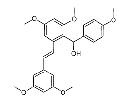 (E)-[2,4-dimethoxy-6-(3,5-dimethoxystyryl)phenyl]-(4-methoxyphenyl)methanol Structure