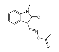 1-methyl-2-oxo-indoline-3-carbaldehyd-(O-acetyl oxime ) Structure