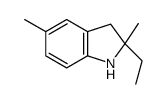 2-ethyl-2,5-dimethyl-1,3-dihydroindole结构式