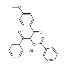 1-(2-hydroxyphenyl)-3-(4-methoxyphenyl)-1,3-dioxopropan-2-yl benzoate结构式