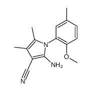 2-Amino-1-(2-methoxy-5-methylphenyl)-4,5-dimethyl-1H-pyrrole-3-ca rbonitrile Structure