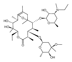 de(N-methyl)-N-ethyl-8,9-anhydroerythromycin A 6,9-hemiacetal结构式