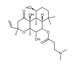 6β-(3-dimethylaminopropionyloxy)-1α,7β,9α-trihydroxy-8,13-epoxy-labd-14-en-11-one结构式