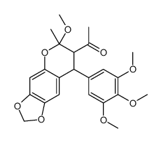 1-[6-methoxy-6-methyl-8-(3,4,5-trimethoxyphenyl)-7,8-dihydro-[1,3]dioxolo[4,5-g]chromen-7-yl]ethanone结构式