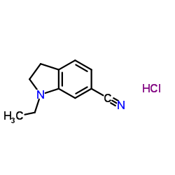 1-Ethyl-6-indolinecarbonitrile hydrochloride (1:1) structure