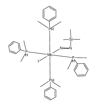 trans-{MoI(trimethylsilyldiazenido)(P(methyl)2Ph)4}结构式