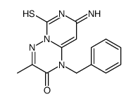 8-amino-1-benzyl-3-methyl-6-sulfanylidenepyrimido[1,6-b][1,2,4]triazin-2-one结构式