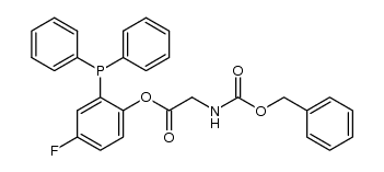 N-(benzyloxycarbonyl)glycine 2-(diphenylphosphanyl)-4-fluorophenyl ester Structure