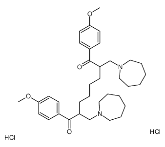 2,7-bis(azepan-1-ylmethyl)-1,8-bis(4-methoxyphenyl)octane-1,8-dione,dihydrochloride结构式