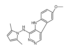 N-(2,5-dimethylpyrrol-1-yl)-8-methoxy-5H-pyridazino[4,5-b]indol-4-amine结构式