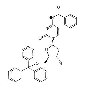 N4-benzoyl-2',3'-dideoxy-3'-iodo-5'-O-tritylcytidine Structure