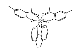 [Co(II)(2-hydroxy-5-methylacetophenone(-1H))2(1,10-phenanthroline)]结构式