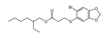 2-ethylhexyl 3-[(6-bromo-1,3-benzodioxol-5-yl)sulfanyl]-propanoate结构式