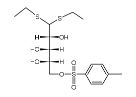 O5-(toluene-4-sulfonyl)-L-arabinose diethyl dithioacetal结构式