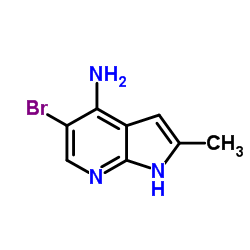 5-Bromo-2-methyl-1H-pyrrolo[2,3-b]pyridin-4-amine结构式