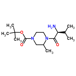 2-Methyl-2-propanyl 3-methyl-4-(L-valyl)-1-piperazinecarboxylate Structure