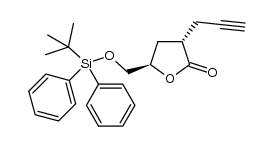 (3S,5R)-5-{[(tert-butyldiphenylsilyl)oxy]methyl}-3-(prop-2-yn-1-yl)dihydrofuran-2-(3H)-one结构式