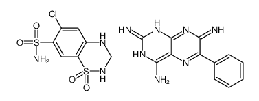 6-chloro-1,1-dioxo-3,4-dihydro-2H-1λ6,2,4-benzothiadiazine-7-sulfonamide,6-phenylpteridine-2,4,7-triamine结构式