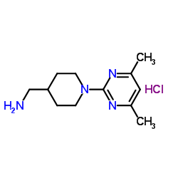 1-[1-(4,6-Dimethyl-2-pyrimidinyl)-4-piperidinyl]methanamine hydrochloride (1:1) Structure