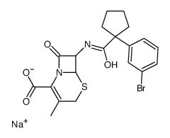 sodium 7-[[1-(3-bromophenyl)cyclopentanecarbonyl]amino]-3-methyl-8-oxo-5-thia-1-azabicyclo[4.2.0]oct-2-ene-2-carboxylate结构式
