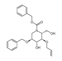 4-O-allyl-2-O-benzyl-N-benzyloxycarbonyl-1,5-dideoxy-1,5-imino-D-gulcitol结构式
