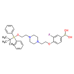 (4-(2-(4-(2-((tert-butyldiphenylsilyl)oxy)ethyl)piperazin-1-yl)ethoxy)-3-fluorophenyl)boronic acid picture