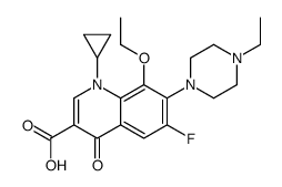 3-Quinolinecarboxylic acid, 1-cyclopropyl-8-ethoxy-7-(4-ethyl-1-piperazinyl)-6-fluoro-1,4-dihydro-4-oxo-结构式