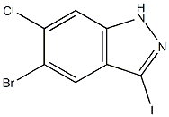 5-bromo-6-chloro-3-iodo-1H-indazole Structure