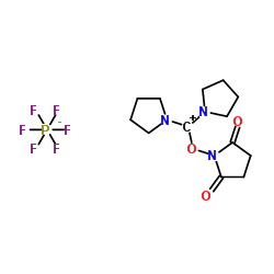 Dipyrrolidino(N-succinimidyloxy)carbenium hexafluorophosphate structure