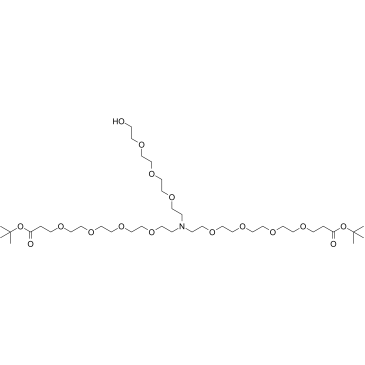 N-(Hydroxy-PEG3)-N-bis(PEG4-t-butyl ester) Structure