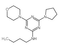 N-butyl-4-morpholin-4-yl-6-pyrrolidin-1-yl-1,3,5-triazin-2-amine structure