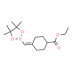 4-(((4,4,5,5-四甲基-1,3,2-二氧杂硼烷-2-基)亚甲基)环己烷-1-甲酸乙酯结构式