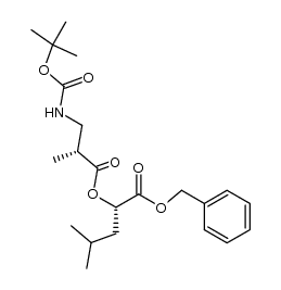 (2S,2'R)-benzyl 2-[(3'-{[(tert-butoxy)carbonyl]amino}-2'-methylpropinoyl)oxy]-4-methylpentanoate结构式