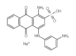 2-Anthracenesulfonicacid, 1-amino-4-[(3-aminophenyl)amino]-9,10-dihydro-9,10-dioxo-, monosodiumsalt (9CI) Structure