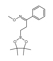 (E)-3-(4,4,5,5-Tetramethyl-1,3,2-dioxaborolan-2-yl)propiophenone O-methyloxime Structure